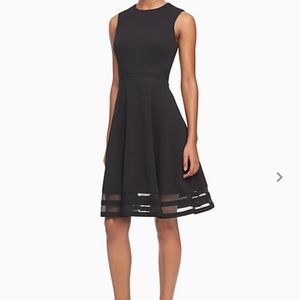 Calvin klein stripe sleeveless Fit Flare Dress